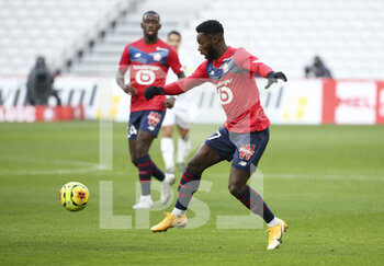 2020-12-06 - Jonathan Bamba of Lille during the French championship Ligue 1 football match between Lille OSC and AS Monaco on December 6, 2020 at Stade Pierre Mauroy in Villeneuve-d'Ascq near Lille, France - Photo Jean Catuffe / DPPI - LILLE OSC VS AS MONACO - FRENCH LIGUE 1 - SOCCER