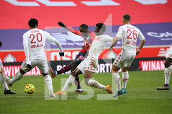 2020-12-06 - Action Jonathan Ikoné 10 LOSC during the French championship Ligue 1 football match between Lille OSC and AS Monaco on December 6, 2020 at Pierre Mauroy stadium in Villeneuve-d'Ascq, France - Photo Laurent Sanson / LS Medianord / DPPI - LILLE OSC VS AS MONACO - FRENCH LIGUE 1 - SOCCER