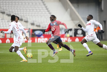 2020-12-06 - Jonathan Ikone of Lille during the French championship Ligue 1 football match between Lille OSC and AS Monaco on December 6, 2020 at Stade Pierre Mauroy in Villeneuve-d'Ascq near Lille, France - Photo Jean Catuffe / DPPI - LILLE OSC VS AS MONACO - FRENCH LIGUE 1 - SOCCER