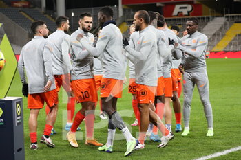 2020-12-12 - Team Montpellier motivation during the French championship Ligue 1 football match between RC Lens and Montpellier HSC on December 12, 2020 at Bollaert-Delelis stadium in Lens, France - Photo Laurent Sanson / LS Medianord / DPPI - RC LENS VS MONTPELLIER HSC - FRENCH LIGUE 1 - SOCCER