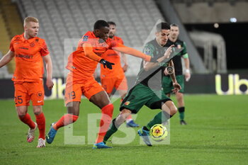 2020-12-12 - Duel Mavididi 19 Montpellier and Sotoca 7 RC Lens during the French championship Ligue 1 football match between RC Lens and Montpellier HSC on December 12, 2020 at Bollaert-Delelis stadium in Lens, France - Photo Laurent Sanson / LS Medianord / DPPI - RC LENS VS MONTPELLIER HSC - FRENCH LIGUE 1 - SOCCER