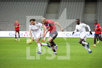 2020-12-13 - yilmaz 17 losc and Baysse 24 bordeaux during the French Championship Ligue 1 football match between Lille OSC and Girondins de Bordeaux on December 13, 2020 at Pierre Mauroy stadium in Villeneuve-d'Ascq near Lille, France - Photo Laurent Sanson / LS Medianord / DPPI - LILLE OSC VS GIRONDINS DE BORDEAUX - FRENCH LIGUE 1 - SOCCER