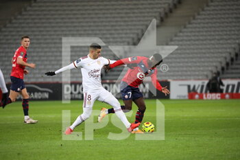 2020-12-13 - Duel Ben Arfa 8 bordeaux and Bamba 7 losc during the French Championship Ligue 1 football match between Lille OSC and Girondins de Bordeaux on December 13, 2020 at Pierre Mauroy stadium in Villeneuve-d'Ascq near Lille, France - Photo Laurent Sanson / LS Medianord / DPPI - LILLE OSC VS GIRONDINS DE BORDEAUX - FRENCH LIGUE 1 - SOCCER