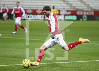 2020-12-16 - Arber Zeneli of Reims during the French championship Ligue 1 football match between Stade de Reims and FC Nantes on December 16, 2020 at Stade Auguste Delaune in Reims, France - Photo Jean Catuffe / DPPI - STADE DE REIMS VS FC NANTES - FRENCH LIGUE 1 - SOCCER