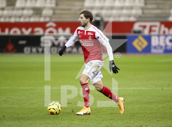 2020-12-16 - Arber Zeneli of Reims during the French championship Ligue 1 football match between Stade de Reims and FC Nantes on December 16, 2020 at Stade Auguste Delaune in Reims, France - Photo Jean Catuffe / DPPI - STADE DE REIMS VS FC NANTES - FRENCH LIGUE 1 - SOCCER
