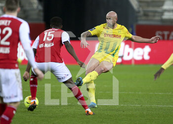 2020-12-16 - Nicolas Pallois of FC Nantes during the French championship Ligue 1 football match between Stade de Reims and FC Nantes on December 16, 2020 at Stade Auguste Delaune in Reims, France - Photo Jean Catuffe / DPPI - STADE DE REIMS VS FC NANTES - FRENCH LIGUE 1 - SOCCER