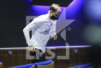 2020-12-23 - Last picture of Thomas Tuchel as coach of PSG (he has been fired few hours later) leaving the post-match press conference following the French championship Ligue 1 football match between Paris Saint-Germain (PSG) and RC Strasbourg on December 23, 2020 at Parc des Princes stadium in Paris, France - Photo Jean Catuffe / DPPI - PARIS SAINT-GERMAIN (PSG) VS RC STRASBOURG - FRENCH LIGUE 1 - SOCCER