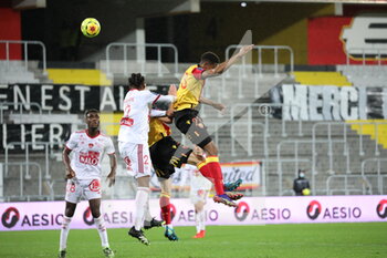 2020-12-23 - Duel air Duverne 2 Brest and Banza 23 RC Lens during the French championship Ligue 1 football match between RC Lens and Stade brestois 29 on December 23, 2020 at Bollaert-Delelis stadium in Lens, France - Photo Laurent Sanson / LS Medianord / DPPI - RC LENS VS STADE BRESTOIS 29 - FRENCH LIGUE 1 - SOCCER