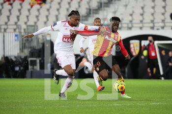 2020-12-23 - Duverne 2 Brest and Kalimuendo 29 RC Lens during the French championship Ligue 1 football match between RC Lens and Stade brestois 29 on December 23, 2020 at Bollaert-Delelis stadium in Lens, France - Photo Laurent Sanson / LS Medianord / DPPI - RC LENS VS STADE BRESTOIS 29 - FRENCH LIGUE 1 - SOCCER