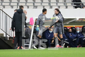 2020-12-23 - Change goalkeeper Leca 16 and Farinez 30 RC Lens during the French championship Ligue 1 football match between RC Lens and Stade brestois 29 on December 23, 2020 at Bollaert-Delelis stadium in Lens, France - Photo Laurent Sanson / LS Medianord / DPPI - RC LENS VS STADE BRESTOIS 29 - FRENCH LIGUE 1 - SOCCER