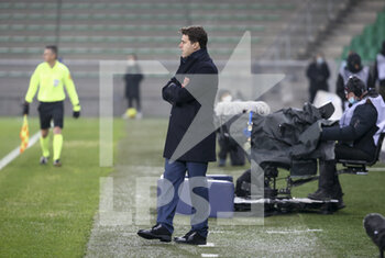 2021-01-06 - Coach of PSG Mauricio Pochettino during the French championship Ligue 1 football match between AS Saint-Etienne (ASSE) and Paris Saint-Germain (PSG) on January 6, 2021 at stade Geoffroy Guichard in Saint-Etienne, France - Photo Jean Catuffe / DPPI - AS SAINT-ETIENNE (ASSE) VS PARIS SAINT-GERMAIN (PSG) - FRENCH LIGUE 1 - SOCCER