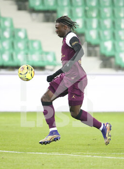 2021-01-06 - Moise Kean of PSG during the French championship Ligue 1 football match between AS Saint-Etienne (ASSE) and Paris Saint-Germain (PSG) on January 6, 2021 at stade Geoffroy Guichard in Saint-Etienne, France - Photo Jean Catuffe / DPPI - AS SAINT-ETIENNE (ASSE) VS PARIS SAINT-GERMAIN (PSG) - FRENCH LIGUE 1 - SOCCER