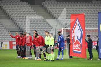 2021-01-06 - Présentation team before match during the French championship Ligue 1 football match between Lille OSC and Angers SCO on January 6, 2021 at Pierre Mauroy stadium in Villeneuve-d'Ascq near Lille, France - Photo Laurent Sanson / LS Medianord / DPPI - LILLE OSC VS ANGERS SCO - FRENCH LIGUE 1 - SOCCER