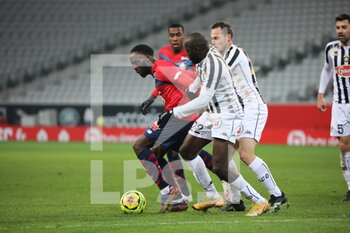 2021-01-06 - Jonathan Ikone 10 LOSC and defender Angers during the French championship Ligue 1 football match between Lille OSC and Angers SCO on January 6, 2021 at Pierre Mauroy stadium in Villeneuve-d'Ascq near Lille, France - Photo Laurent Sanson / LS Medianord / DPPI - LILLE OSC VS ANGERS SCO - FRENCH LIGUE 1 - SOCCER