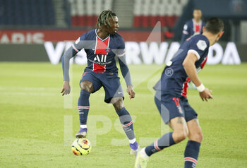 2021-01-09 - Moise Kean of PSG during the French championship Ligue 1 football match between Paris Saint-Germain (PSG) and Stade Brestois 29 on January 9, 2021 at Parc des Princes stadium in Paris, France - Photo Jean Catuffe / DPPI - PARIS SAINT-GERMAIN (PSG) AND STADE BRESTOIS - FRENCH LIGUE 1 - SOCCER