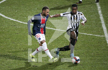 2021-01-16 - Neymar Jr of PSG, Lassana Coulibaly of Angers during the French championship Ligue 1 football match between Paris Saint-Germain and SCO Angers on October 2, 2020 at Parc des Princes stadium in Paris, France - Photo Jean Catuffe / DPPI - PARIS SAINT-GERMAIN VS SCO ANGERS - FRENCH LIGUE 1 - SOCCER
