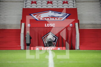 2021-01-17 - Ambiance stadium during the French championship Ligue 1 football match between Lille OSC and Stade de Reims on January 17, 2021 at Pierre Mauroy stadium in Villeneuve-d'Ascq near Lille, France - Photo Laurent Sanson / LS Medianord / DPPI - LILLE OSC AND STADE DE REIMS - FRENCH LIGUE 1 - SOCCER
