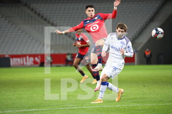 2021-01-17 - ARAUJO 11 LOSC and ZENELO 10 Reims during the French championship Ligue 1 football match between Lille OSC and Stade de Reims on January 17, 2021 at Pierre Mauroy stadium in Villeneuve-d'Ascq near Lille, France - Photo Laurent Sanson / LS Medianord / DPPI - LILLE OSC AND STADE DE REIMS - FRENCH LIGUE 1 - SOCCER