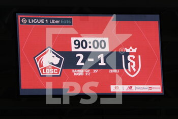 2021-01-17 - 2-1 during the French championship Ligue 1 football match between Lille OSC and Stade de Reims on January 17, 2021 at Pierre Mauroy stadium in Villeneuve-d'Ascq near Lille, France - Photo Laurent Sanson / LS Medianord / DPPI - LILLE OSC AND STADE DE REIMS - FRENCH LIGUE 1 - SOCCER
