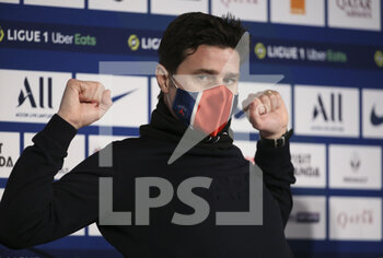 2021-01-22 - Coach of PSG Mauricio Pochettino answers to the media during the post-match press conference following the French championship Ligue 1 football match between Paris Saint-Germain (PSG) and Montpellier HSC (MHSC) on January 22, 2021 at Parc des Princes stadium in Paris, France - Photo Jean Catuffe / DPPI - PARIS SAINT-GERMAIN (PSG) AND MONTPELLIER HSC (MHSC) - FRENCH LIGUE 1 - SOCCER