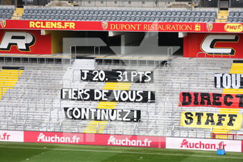 2021-01-23 - Ambiance supporters during the French championship Ligue 1 football match between RC Lens and OGC Nice on January 23, 2021 at Bollaert-Delelis stadium in Lens, France - Photo Laurent Sanson / LS Medianord / DPPI - RC LENS AND OGC NICE - FRENCH LIGUE 1 - SOCCER