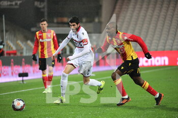 2021-01-23 - Duel Kakuta 10 Lens and Lees-Melou 8 Nice during the French championship Ligue 1 football match between RC Lens and OGC Nice on January 23, 2021 at Bollaert-Delelis stadium in Lens, France - Photo Laurent Sanson / LS Medianord / DPPI - RC LENS AND OGC NICE - FRENCH LIGUE 1 - SOCCER