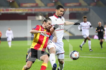 2021-01-23 - Duel Cahuzac 18 Lens and Saliba 18 Nice during the French championship Ligue 1 football match between RC Lens and OGC Nice on January 23, 2021 at Bollaert-Delelis stadium in Lens, France - Photo Laurent Sanson / LS Medianord / DPPI - RC LENS AND OGC NICE - FRENCH LIGUE 1 - SOCCER