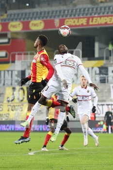 2021-01-23 - On the air Banza 23 Lens and Kamara 13 Nice during the French championship Ligue 1 football match between RC Lens and OGC Nice on January 23, 2021 at Bollaert-Delelis stadium in Lens, France - Photo Laurent Sanson / LS Medianord / DPPI - RC LENS AND OGC NICE - FRENCH LIGUE 1 - SOCCER