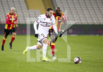 2021-01-23 - Amine Gouiri of Nice, Seko Fofana of Lens during the French championship Ligue 1 football match between RC Lens and OGC Nice on January 23, 2021 at stade Bollaert-Delelis in Lens, France - Photo Jean Catuffe / DPPI - RC LENS AND OGC NICE - FRENCH LIGUE 1 - SOCCER