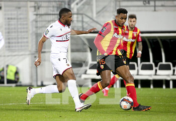 2021-01-23 - Myziane Maolida of Nice, Steven Fortes of Lens during the French championship Ligue 1 football match between RC Lens and OGC Nice on January 23, 2021 at stade Bollaert-Delelis in Lens, France - Photo Jean Catuffe / DPPI - RC LENS AND OGC NICE - FRENCH LIGUE 1 - SOCCER