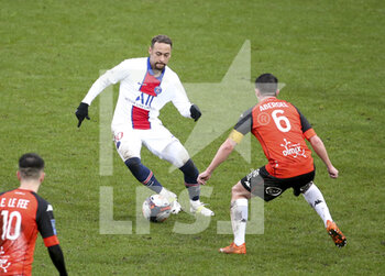 2021-01-31 - Neymar Jr of PSG during the French championship Ligue 1 football match between FC Lorient and Paris Saint-Germain on January 31, 2021 at Stade du Moustoir - Yves Allainmat in Lorient, France - Photo Jean Catuffe / DPPI - FC LORIENT AND PARIS SAINT-GERMAIN - FRENCH LIGUE 1 - SOCCER