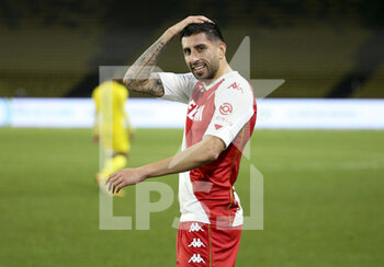 2021-01-31 - Guillermo Maripan of Monaco celebrates his goal during the French championship Ligue 1 football match between FC Nantes and AS Monaco on January 31, 2021 at Stade de La Beaujoire - Louis Fonteneau in Nantes, France - Photo Jean Catuffe / DPPI - FC NANTES AND AS MONACO - FRENCH LIGUE 1 - SOCCER