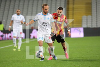 2021-02-03 - ValÃ¨re Germain 28 Marseille and Jonathan Clauss 11 Lens during the French championship Ligue 1 football match between RC Lens and Olympique de Marseille on February 3, 2021 at Bollaert-Delelis stadium in Lens, France - Photo Laurent Sanson / LS Medianord / DPPI - RC LENS AND OLYMPIQUE DE MARSEILLE - FRENCH LIGUE 1 - SOCCER