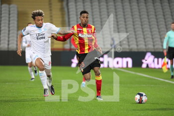 2021-02-03 - Benza 23 Lens and Kamara 4 Marseille during the French championship Ligue 1 football match between RC Lens and Olympique de Marseille on February 3, 2021 at Bollaert-Delelis stadium in Lens, France - Photo Laurent Sanson / LS Medianord / DPPI - RC LENS AND OLYMPIQUE DE MARSEILLE - FRENCH LIGUE 1 - SOCCER