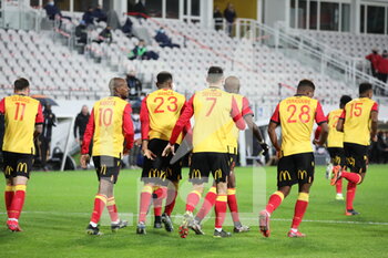 2021-02-03 - Congratulations after goal RC Lens during the French championship Ligue 1 football match between RC Lens and Olympique de Marseille on February 3, 2021 at Bollaert-Delelis stadium in Lens, France - Photo Laurent Sanson / LS Medianord / DPPI - RC LENS AND OLYMPIQUE DE MARSEILLE - FRENCH LIGUE 1 - SOCCER