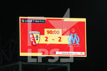 2021-02-03 - Score final during the French championship Ligue 1 football match between RC Lens and Olympique de Marseille on February 3, 2021 at Bollaert-Delelis stadium in Lens, France - Photo Laurent Sanson / LS Medianord / DPPI - RC LENS AND OLYMPIQUE DE MARSEILLE - FRENCH LIGUE 1 - SOCCER