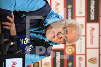 2021-02-03 - Nasser Larguet coach Marseille during the French championship Ligue 1 football match between RC Lens and Olympique de Marseille on February 3, 2021 at Bollaert-Delelis stadium in Lens, France - Photo Laurent Sanson / LS Medianord / DPPI - RC LENS AND OLYMPIQUE DE MARSEILLE - FRENCH LIGUE 1 - SOCCER