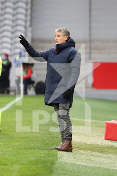2021-02-14 - Coach Brest Olivier DALL'OGLIO during the French championship Ligue 1 football match between Lille OSC and Stade Brestois 29 on February 14, 2021 at Pierre Mauroy stadium in Villeneuve-d'Ascq near Lille, France - Photo Laurent Sanson / LS Medianord / DPPI - LILLE OSC (LOSC) AND STADE BRESTOIS 29 (BREST) - FRENCH LIGUE 1 - SOCCER