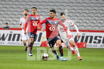 2021-02-14 - CELIK 2 LOSC during the French championship Ligue 1 football match between Lille OSC and Stade Brestois 29 on February 14, 2021 at Pierre Mauroy stadium in Villeneuve-d'Ascq near Lille, France - Photo Laurent Sanson / LS Medianord / DPPI - LILLE OSC (LOSC) AND STADE BRESTOIS 29 (BREST) - FRENCH LIGUE 1 - SOCCER