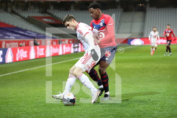2021-02-14 - Jonathan DAVID 9 LOSC during the French championship Ligue 1 football match between Lille OSC and Stade Brestois 29 on February 14, 2021 at Pierre Mauroy stadium in Villeneuve-d'Ascq near Lille, France - Photo Laurent Sanson / LS Medianord / DPPI - LILLE OSC (LOSC) AND STADE BRESTOIS 29 (BREST) - FRENCH LIGUE 1 - SOCCER