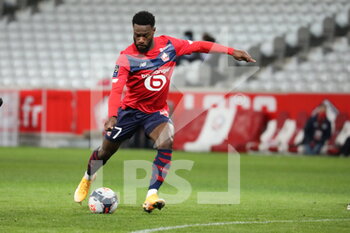 2021-02-14 - Jonathan BAMBA 7 LOSC during the French championship Ligue 1 football match between Lille OSC and Stade Brestois 29 on February 14, 2021 at Pierre Mauroy stadium in Villeneuve-d'Ascq near Lille, France - Photo Laurent Sanson / LS Medianord / DPPI - LILLE OSC (LOSC) AND STADE BRESTOIS 29 (BREST) - FRENCH LIGUE 1 - SOCCER
