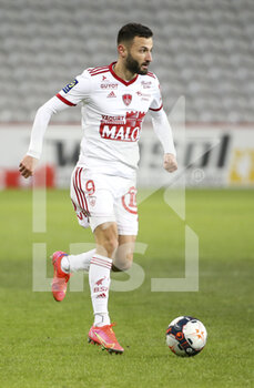 2021-02-14 - Franck Honorat of Brest during the French championship Ligue 1 football match between Lille OSC (LOSC) and Stade Brestois 29 (Brest) on February 14, 2021 at Stade Pierre Mauroy in Villeneuve-d'Ascq near Lille, France - Photo Jean Catuffe / DPPI - LILLE OSC (LOSC) AND STADE BRESTOIS 29 (BREST) - FRENCH LIGUE 1 - SOCCER