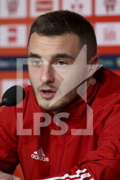 2021-02-14 - Brendan Chardonnet of Brest during the press conference following the French championship Ligue 1 football match between Lille OSC (LOSC) and Stade Brestois 29 (Brest) on February 14, 2021 at Stade Pierre Mauroy in Villeneuve-d'Ascq near Lille, France - Photo Jean Catuffe / DPPI - LILLE OSC (LOSC) AND STADE BRESTOIS 29 (BREST) - FRENCH LIGUE 1 - SOCCER
