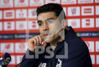 2021-02-14 - Benjamin Andre of Lille during the press conference following the French championship Ligue 1 football match between Lille OSC (LOSC) and Stade Brestois 29 (Brest) on February 14, 2021 at Stade Pierre Mauroy in Villeneuve-d'Ascq near Lille, France - Photo Jean Catuffe / DPPI - LILLE OSC (LOSC) AND STADE BRESTOIS 29 (BREST) - FRENCH LIGUE 1 - SOCCER