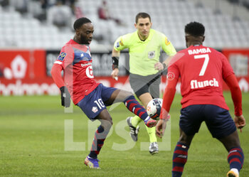 2021-02-14 - Jonathan Ikone of Lille during the French championship Ligue 1 football match between Lille OSC (LOSC) and Stade Brestois 29 (Brest) on February 14, 2021 at Stade Pierre Mauroy in Villeneuve-d'Ascq near Lille, France - Photo Jean Catuffe / DPPI - LILLE OSC (LOSC) AND STADE BRESTOIS 29 (BREST) - FRENCH LIGUE 1 - SOCCER