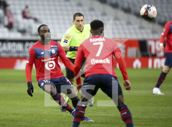 2021-02-14 - Jonathan Ikone of Lille during the French championship Ligue 1 football match between Lille OSC (LOSC) and Stade Brestois 29 (Brest) on February 14, 2021 at Stade Pierre Mauroy in Villeneuve-d'Ascq near Lille, France - Photo Jean Catuffe / DPPI - LILLE OSC (LOSC) AND STADE BRESTOIS 29 (BREST) - FRENCH LIGUE 1 - SOCCER