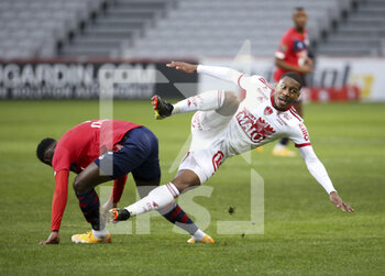2021-02-14 - Ronael Pierre-Gabriel of Brest during the French championship Ligue 1 football match between Lille OSC (LOSC) and Stade Brestois 29 (Brest) on February 14, 2021 at Stade Pierre Mauroy in Villeneuve-d'Ascq near Lille, France - Photo Jean Catuffe / DPPI - LILLE OSC (LOSC) AND STADE BRESTOIS 29 (BREST) - FRENCH LIGUE 1 - SOCCER
