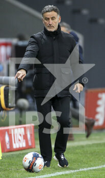 2021-02-14 - Coach of Lille OSC Christophe Galtier during the French championship Ligue 1 football match between Lille OSC (LOSC) and Stade Brestois 29 (Brest) on February 14, 2021 at Stade Pierre Mauroy in Villeneuve-d'Ascq near Lille, France - Photo Jean Catuffe / DPPI - LILLE OSC (LOSC) AND STADE BRESTOIS 29 (BREST) - FRENCH LIGUE 1 - SOCCER