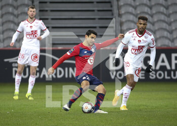 2021-02-14 - Benjamin Andre of Lille during the French championship Ligue 1 football match between Lille OSC (LOSC) and Stade Brestois 29 (Brest) on February 14, 2021 at Stade Pierre Mauroy in Villeneuve-d'Ascq near Lille, France - Photo Jean Catuffe / DPPI - LILLE OSC (LOSC) AND STADE BRESTOIS 29 (BREST) - FRENCH LIGUE 1 - SOCCER