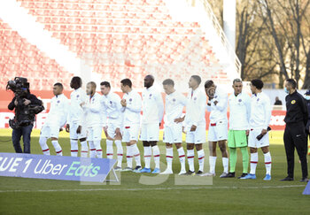 2021-02-27 - Team PSG poses before the French championship Ligue 1 football match between Dijon FCO (DFCO) and Paris Saint-Germain (PSG) on February 27, 2021 at Stade Gaston Gerard in Dijon, France - Photo Jean Catuffe / DPPI - DIJON FCO (DFCO) AND PARIS SAINT-GERMAIN (PSG) - FRENCH LIGUE 1 - SOCCER